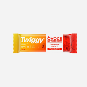 Proteinová tyčinka se zahradními plody v jogurtové polevě